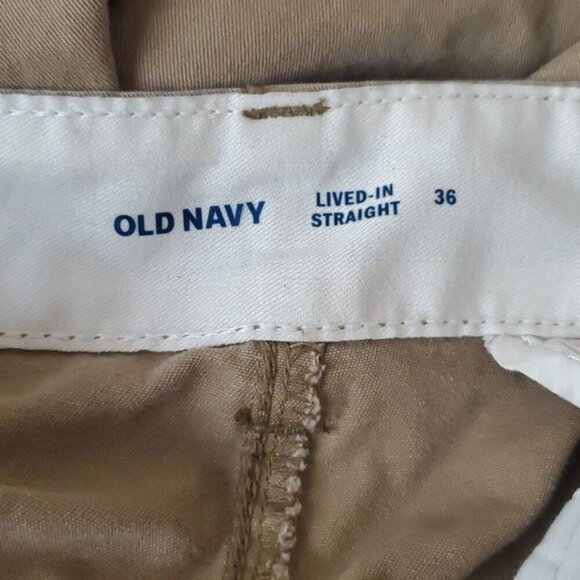 Old Navy size 36 Lived-In Straight 8 inch "Doe A Deer" khaki shorts - Picture 4 of 5
